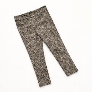 Renuar Damask Print Slim Ankle Pants Size 16 Black Beige Stretch Career